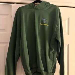 Zach Bryan Concert Green Hoodie with Graphic Print